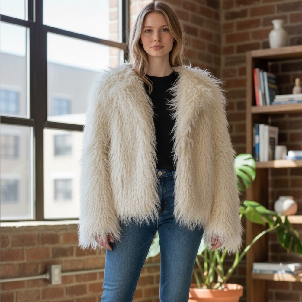 Faux Fur Cream Jacket